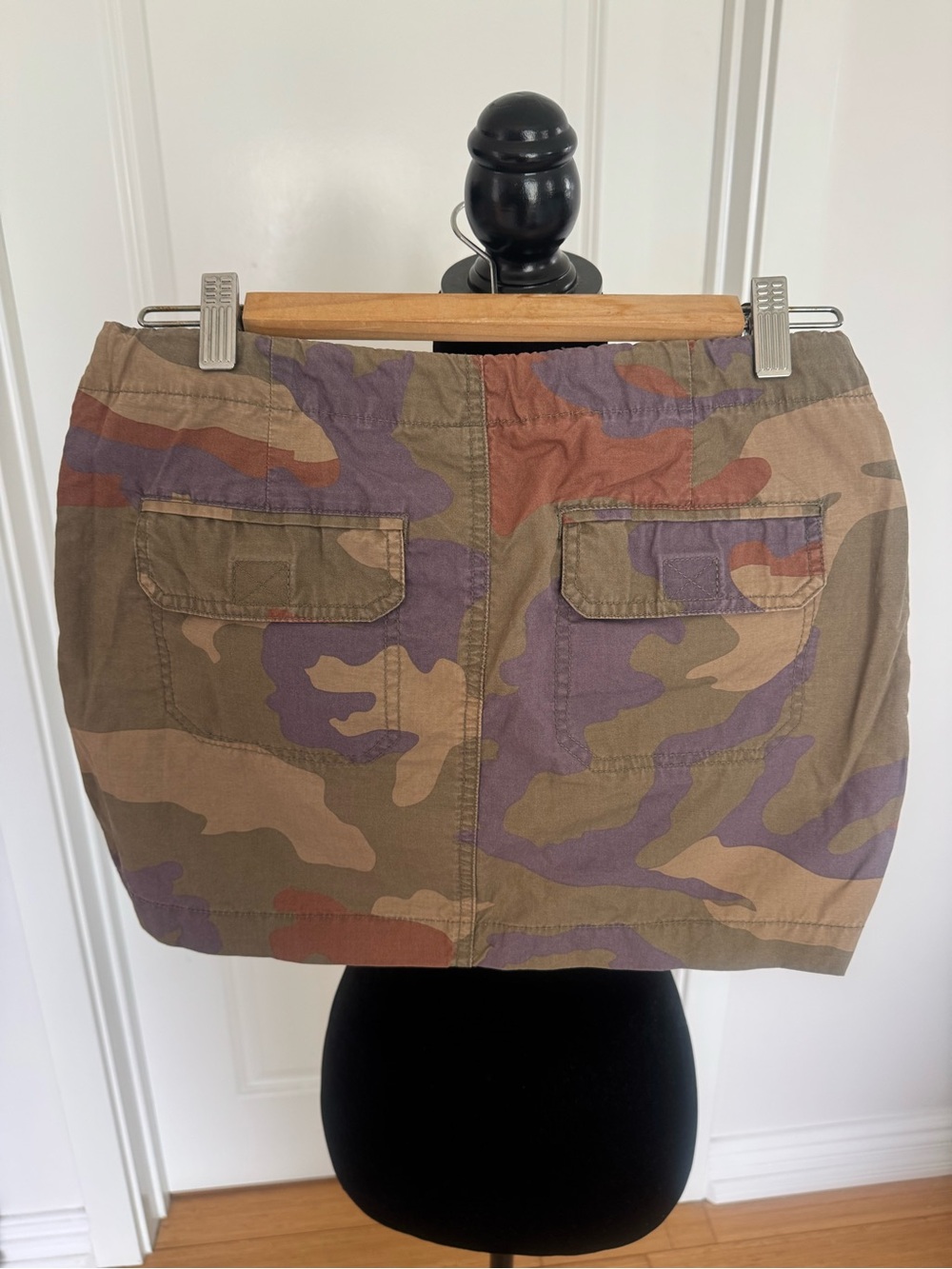 Camouflage Mini Skirt with Drawstring Waist - Picture 2 of 3